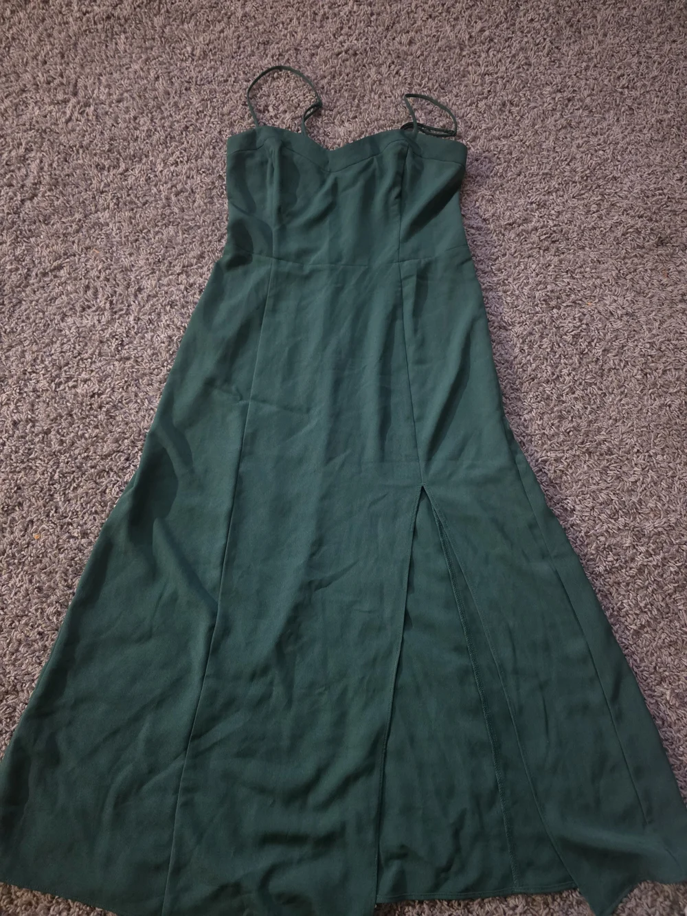 Abercrombie & Fitch Forest Green Spaghetti-Strap Maxi Dress